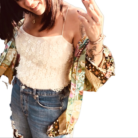 Sage and pink Floral Peacock Belted Kimono Cardi - Picture 10 of 10